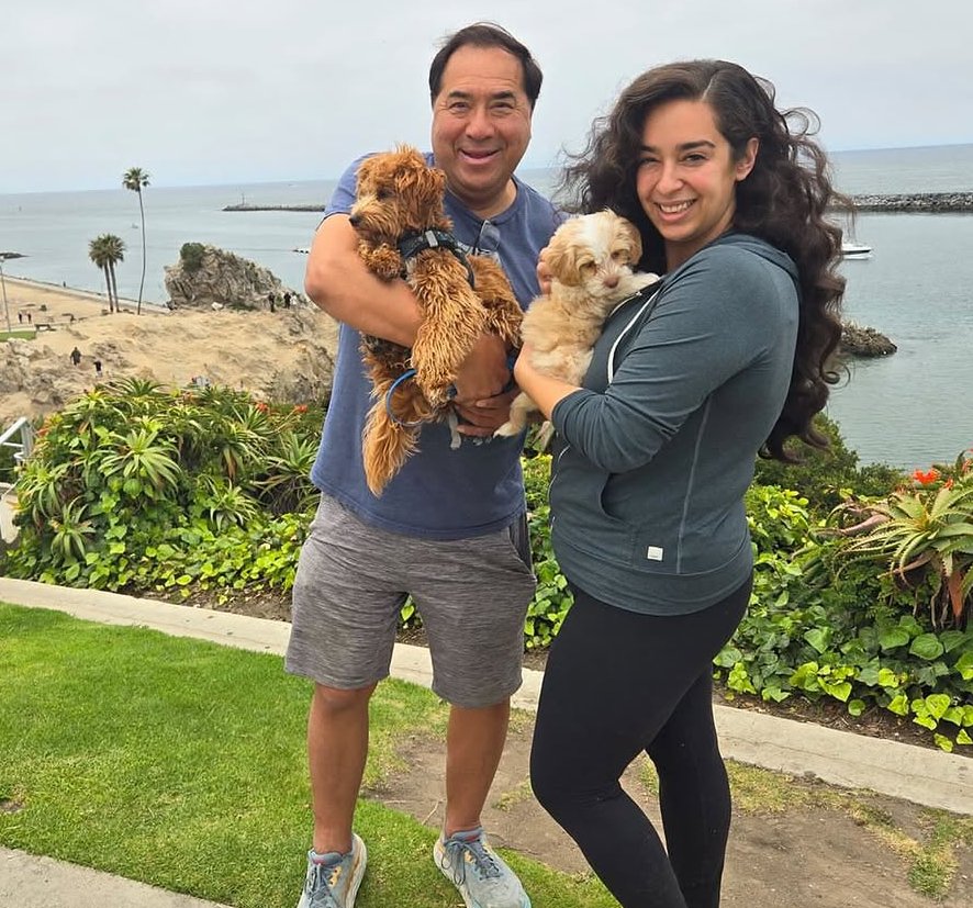 The Thompson family with their Furry Friends HQ Goldendoodle Cooper
